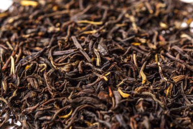 Premium Kalite Çin siyah çay Dian Hong. Çay desen arka plan, çay makro 