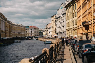 Saint Petersburg, Rusya - 31 Mayıs 2017: Set St Petersburg, nehir Yusupov, kanallar ve nehirler St. Petersburg