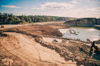 Açık döküm ocağı, panoramik fotoğraf kireçtaşı madencilik