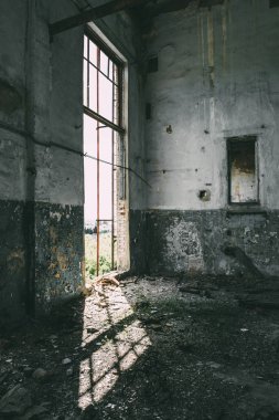 ışık kat penceresinden, endüstriyel bina terk