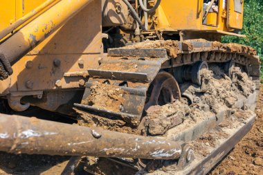 Büyük endüstriyel buldozer tarayıcı yakın çekim