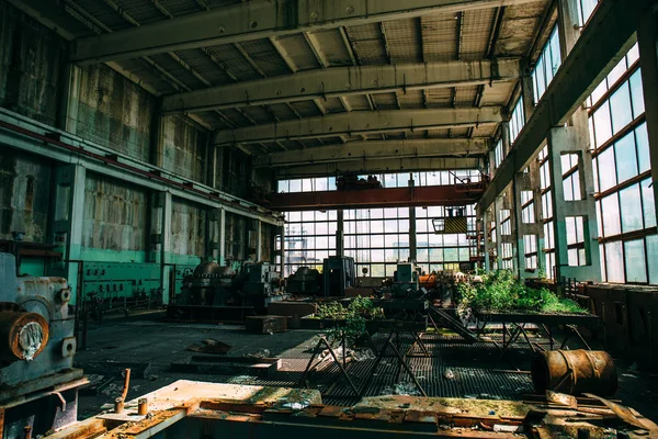 abandoned factory, empty workplace