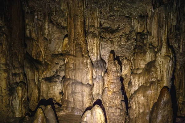 Stalagmites inside underground cave — Stock Photo, Image