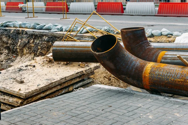 Perbaikan pipa air bawah tanah — Stok Foto