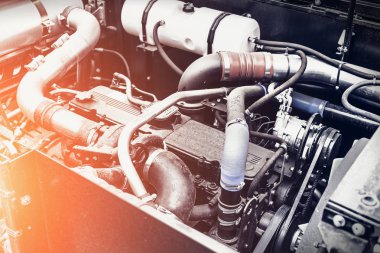 Modern hasat veya araba motor veya motor, yeni teknoloji kavramı