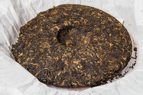 Oude Shu Puerh Chinese gefermenteerde zwarte thee — Stockfoto