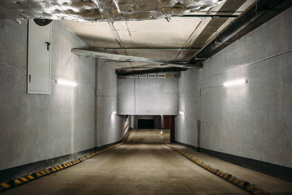 Underground car parking or garage interior