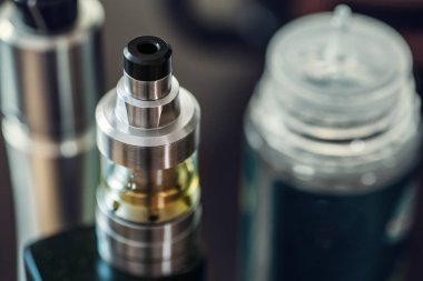 Vaping kalem makro çekim, vape cihazlar zekâ e-sıvı, elektronik sigara