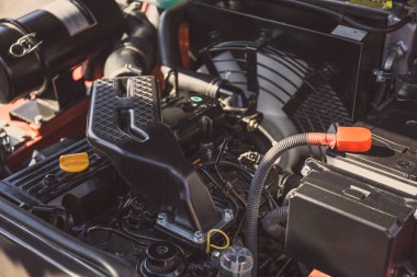 Modern yüksek teknoloji motor veya endüstriyel yükleyici veya Birleştirme araç veya küçük traktör motor