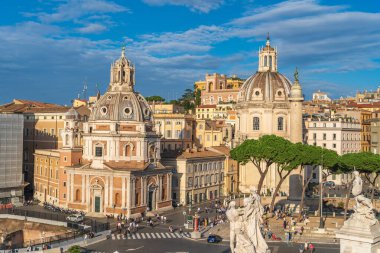 Roma, İtalya - Ekim 2019: İtalya 'da Venedik Meydanı' nda Anavatan Sunağı veya Monumento Nazionale a Vittorio Emanuele Ii, Roma, İtalya