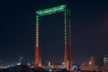 Gece Dubai çerçevesi, dünyanın en büyük çerçevesi, Birleşik Arap Emirlikleri