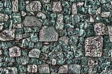 Eski nehir taşları doku beyaz gri kahverengi siyah yeşil mavi kireç sarı turuncu kestane rengi mor pembe turkuaz renkli arka plan, taş mozaik yüzey farklı türü ile tuğla duvar parçası