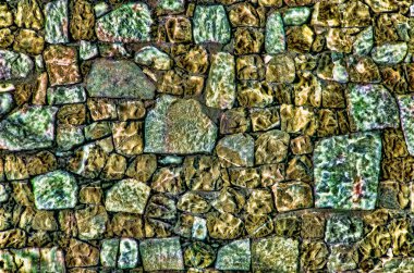 Eski nehir taşları doku beyaz gri tuğla duvar parçası 