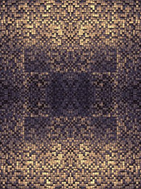 Kare doku veya geçiş satırları mozaik yüzey sarı kırmızı pembe turuncu gri kestane rengi altın koyu renkli duvar kağıdı, soyut geometrik kutuları arka plan olarak yararlı parçası