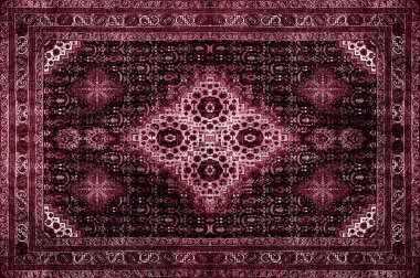 Farsça halı doku, soyut süsleme. Rhombus mandala model, Ortadoğu geleneksel kumaş dokusu. Kırmızı kestane rengi turuncu kahverengi kireç sarı Menekşe pembe mor altın tonda, arka plan olarak yararlı