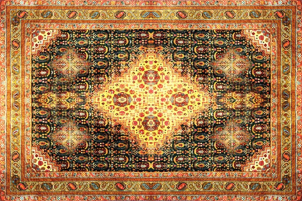 Персидская ковровая текстура. Ромб, традиционная восточная текстура. Красный марон оранжевый коричневый лимонно-желтый фиолетово-золотой тонированный, полезный в качестве фона — стоковое фото