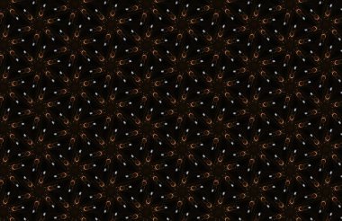 Kar taneleri ile karanlık kış arka plan üzerinde siyah, gri kahverengi sarı turuncu kestane rengi kırmızı mavi yeşil mor pembe renkli geometrik seamless modeli