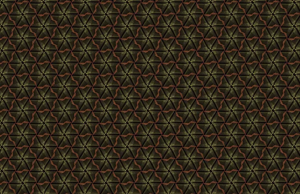 Abstrakte dunkle geometrische Muster von Prismen. Geometrie-Gitterstruktur. Prisma Blumen Zahlen Hintergrund. schwarz braun grün blau rot kastanienbraun orange gelb gold und violett rosa getönt — Stockfoto