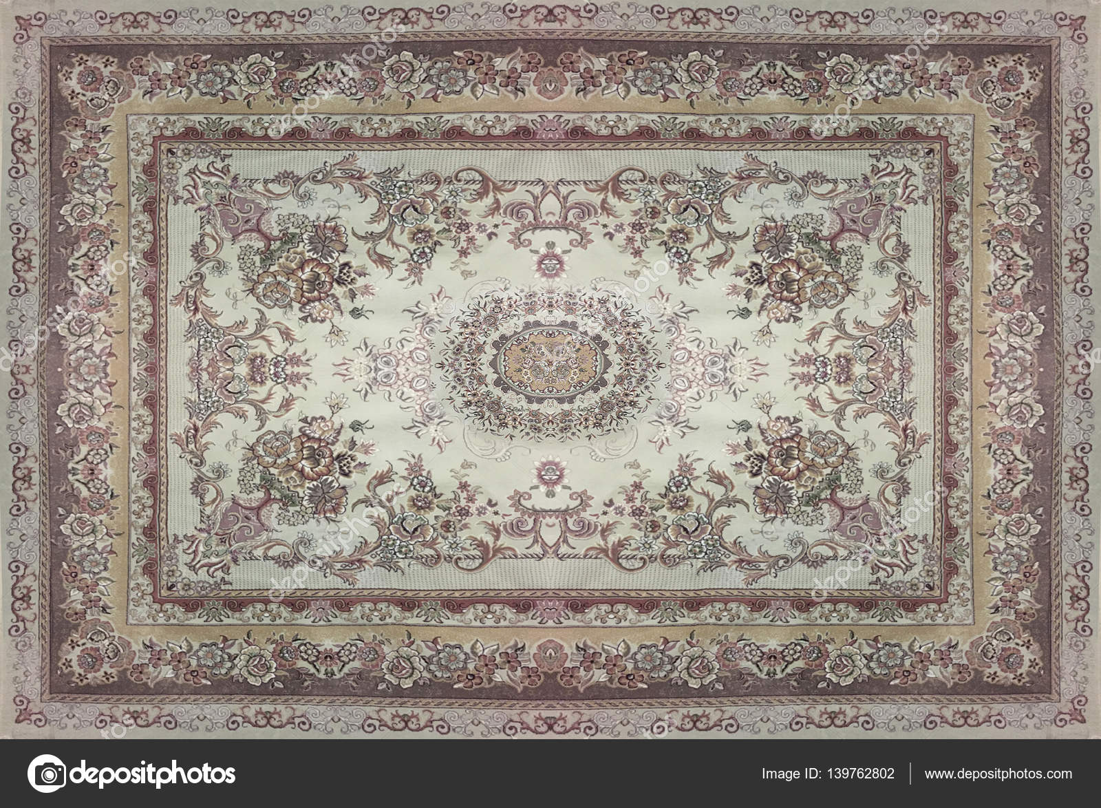 Persian Carpet Texture, abstract ornament. Round mandala pattern