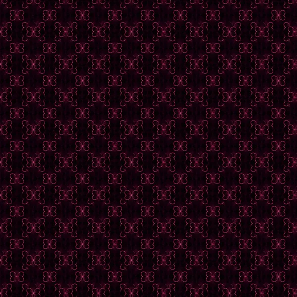 Patrón sin costuras de mariposas abstractas sobre fondo negro, rojo azul verde amarillo púrpura y textura tonificada violeta — Foto de Stock