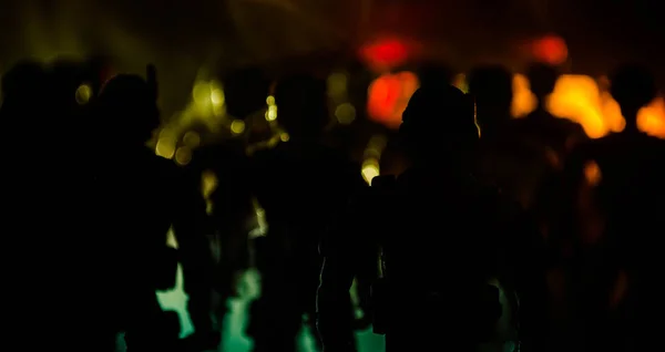 Anti-riot police give signal to be ready. Government power concept. Police in action. Smoke on a dark background with lights. Blue red flashing sirens. — Stock Photo, Image