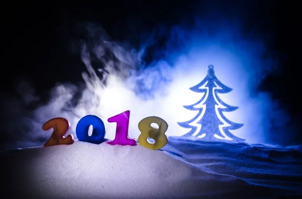 New Years Eve celebration background with new year elements or symbols. Decoration for greeting card. Happy new year. With dark background. Selective focus