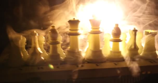 Chess Brädspel Begreppet Affärsidéer Och Konkurrens Och Strategi Idéer Koncept — Stockvideo