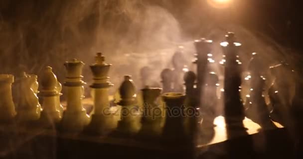 Schaken Bordspel Concept Van Bedrijfsideeën Concurrentie Strategie Ideeën Concept Chess — Stockvideo