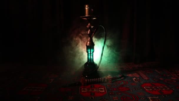 Carvão Quente Hookah Shisha Tigela Fazendo Nuvens Vapor Interior Arábia — Vídeo de Stock