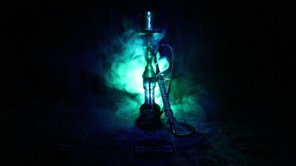 Hookah Carbones Calientes Tazón Shisha Haciendo Nubes Vapor Interior Arabia — Vídeo de stock