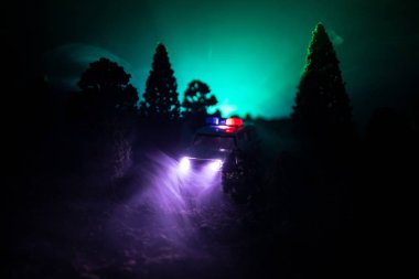 Polis arabası sisli bir arabayı gece takip ediyor. 911 Acil Müdahale Ekibi olay yerine hızla gidiyor..