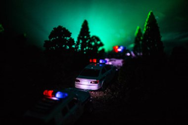 Polis arabası sisli bir arabayı gece takip ediyor. 911 Acil Müdahale Ekibi olay yerine hızla gidiyor..