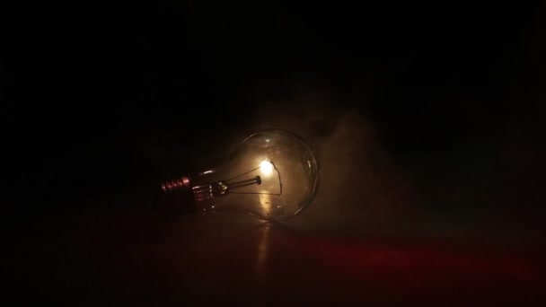 Hermosa Decoración Lámpara Luz Retro Lujo Brillante Fondo Oscuro Abstracto — Vídeos de Stock