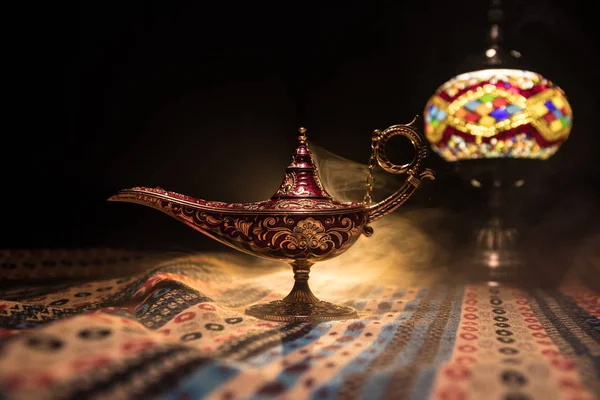 Antik Aladdin Arabien Nätter Ande Stil Olja Lampa Med Mjukt — Stockfoto