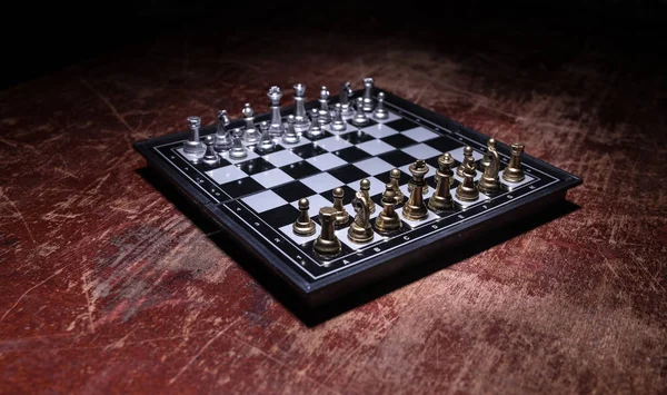 Chess Board Game Concept Business Ideas Competition Chess Figures Dark — Stock Photo, Image