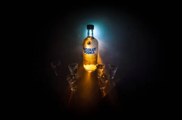 Baku Azerbaijan Feb 2020 Absolut Vodka Brand Vodka Produced Ahus — ストック写真