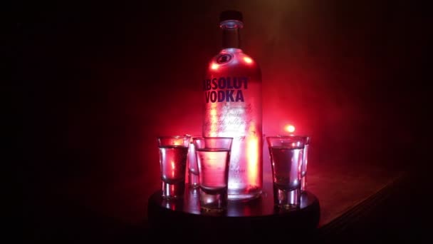 Baku Azerbajdzsán Febr 2020 Absolut Vodka Egy Vodka Márka Melyet — Stock videók