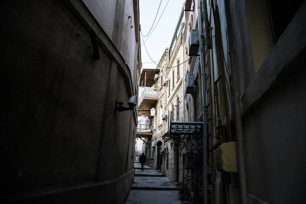 Empty Street Old City Baku Azerbaijan Old City Baku Inner — Stock Photo, Image