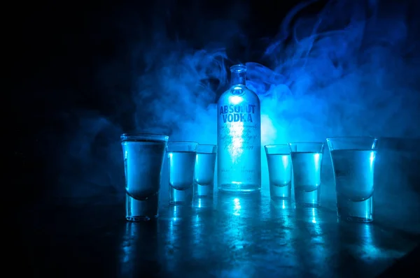 Baku Azerbaijan Feb 2020 Absolut Vodka Brand Vodka Produced Ahus — Stock Photo, Image