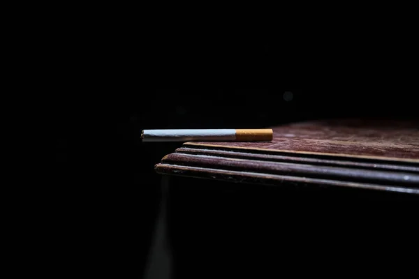 Não Conceito Fumar Decoração Mesa Arte Criativa Com Cigarros Cigarros — Fotografia de Stock