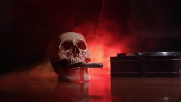 Niet Roken Concept Creatief Artwork Tafeldecoratie Met Sigaretten Sigaretten Veroorzaken — Stockvideo