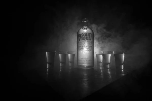 Baku Azerbaijan Feb 2020 Absolut Vodka Brand Vodka Produced Ahus — Stockfoto