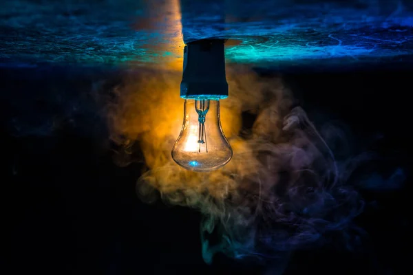 Krásné Retro Luxusní Světlo Lampa Dekorace Zářící Abstraktní Tmavé Pozadí — Stock fotografie