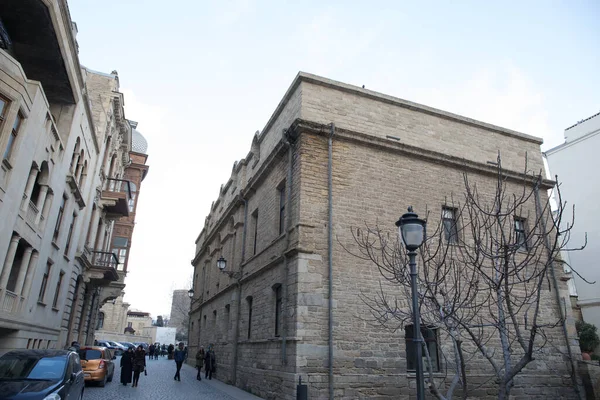 Άδεια Οδός Στην Παλιά Πόλη Του Μπακού Αζερμπαϊτζάν Παλιά Πόλη — Φωτογραφία Αρχείου
