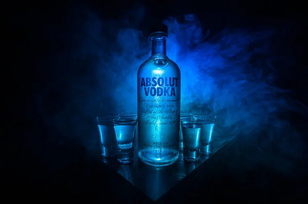 Baku Azerbaijan Feb 2020 Absolut Vodka Brand Vodka Produced Ahus — ストック写真