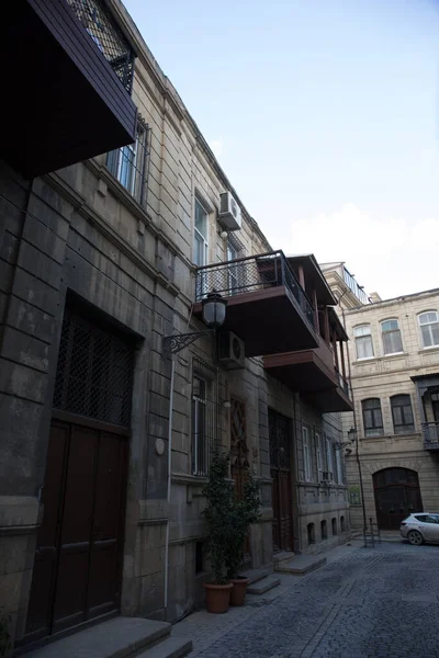 Empty Street Old City Baku Azerbaijan Old City Baku Inner — Stock Photo, Image