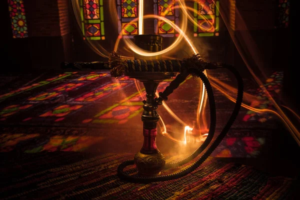 Hookah Žhavé Uhlí Shisha Míse Dělat Mraky Páry Arabském Vnitrozemí — Stock fotografie