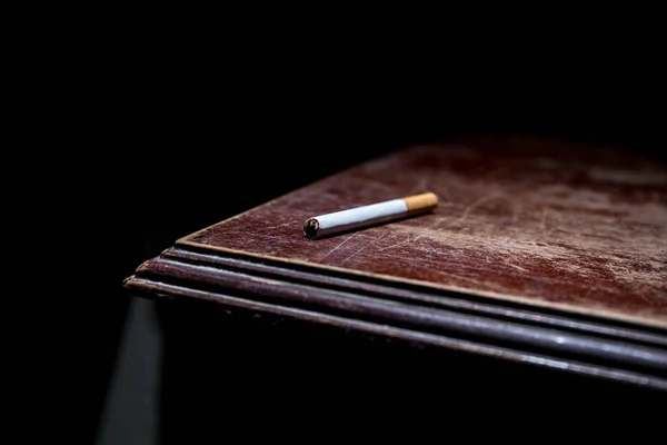 Não Conceito Fumar Decoração Mesa Arte Criativa Com Cigarros Cigarros — Fotografia de Stock