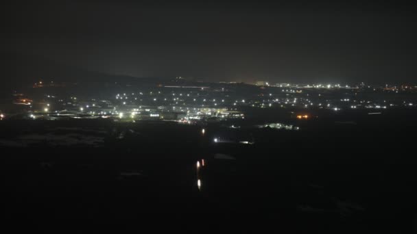 バクー アゼルバイジャンと都市の光とカラフルな夜の風景 夜のタイムラプスシーン — ストック動画