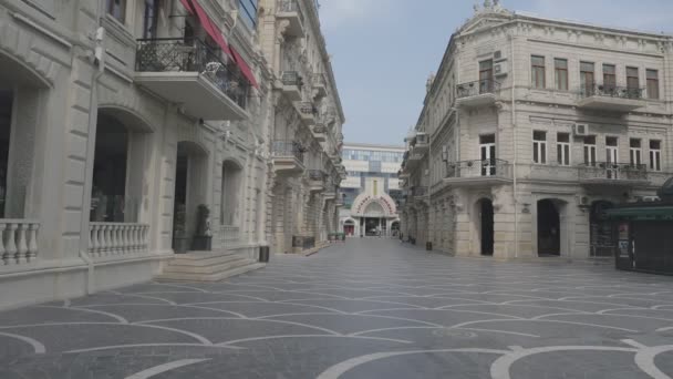 Baku Azerbaijan April 2020 Baku Azerbaijan 阿塞拜疆首都巴库空旷的街道 Covid流行病的发生 — 图库视频影像